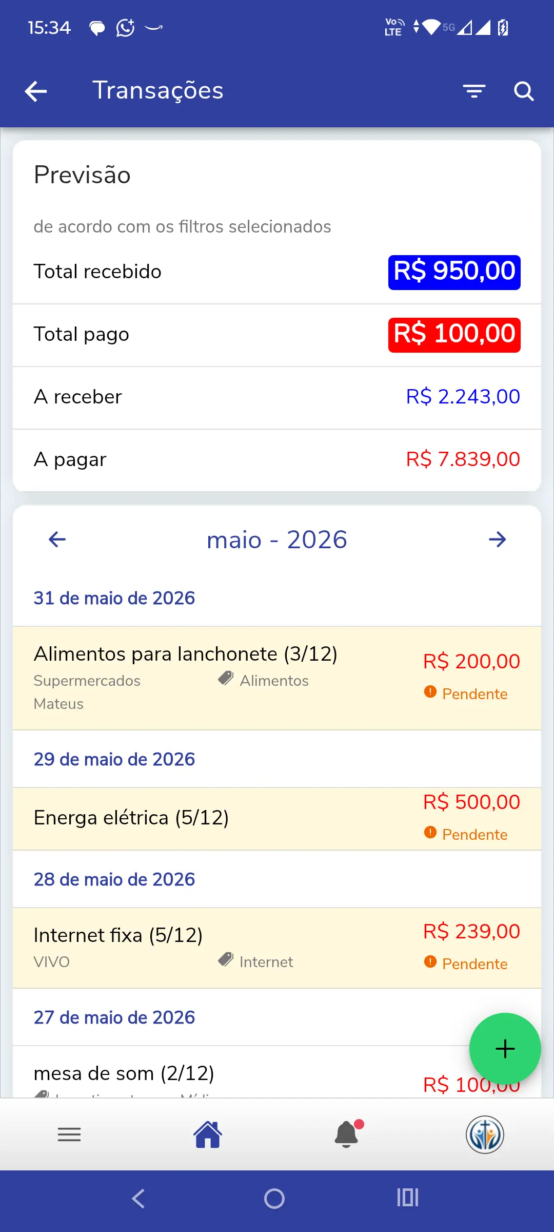 Tela mobile do aplicativo Enuves