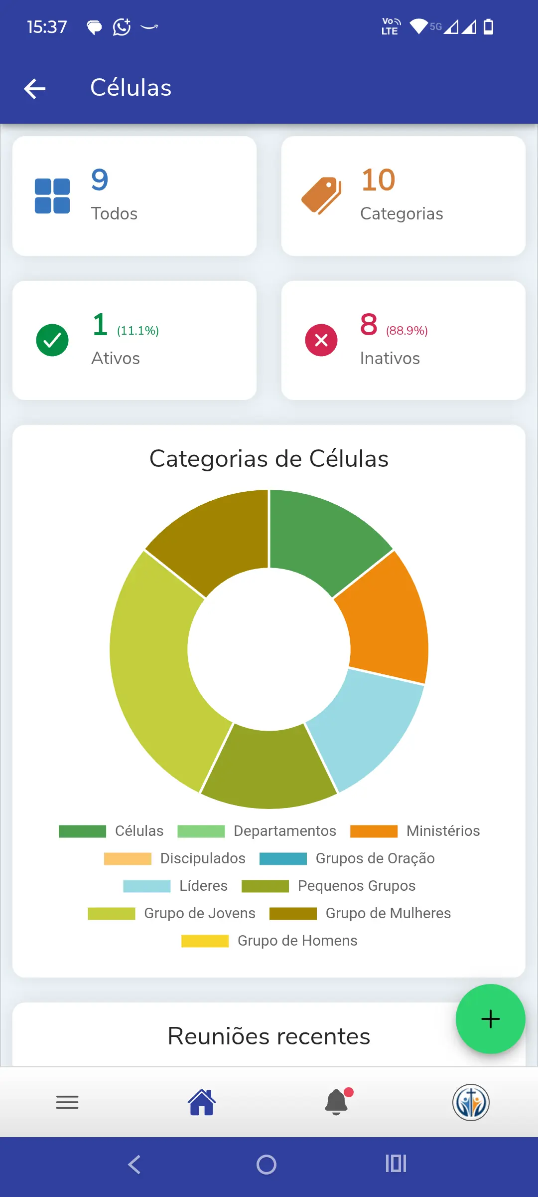 Tela mobile do aplicativo Enuves