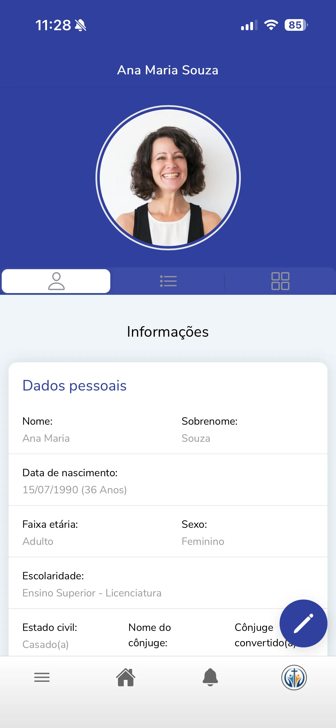 Tela do aplicativo Enuves no celular